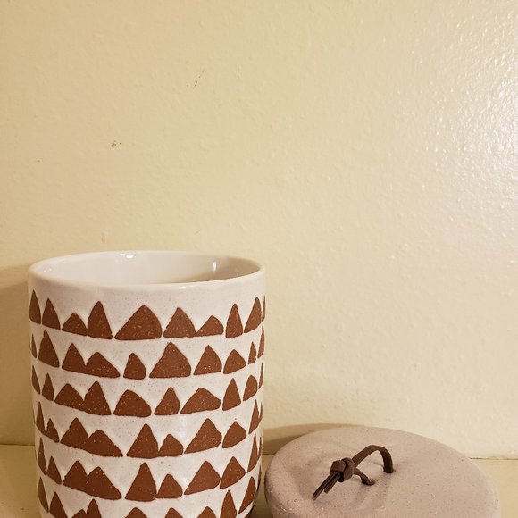 STONE CERAMIC COOKIE AND UTENCIL JAR - Picture 2 of 3